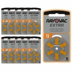 60 Piles Auditives Rayovac 13, 10 Plaquettes (PR48) - Orange