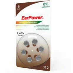 120 Piles Auditives EarPower A312, 20 Plaquettes - Marron 7 120 Piles Auditives EarPower A312, 20 Plaquettes - Marron -Protection auditive et tête Soldes 2022 19861207 3