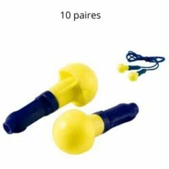 3M - Bouchons D'Oreilles En Mousse 3M PushIns (38 Décibels),10 Paires - Jaune