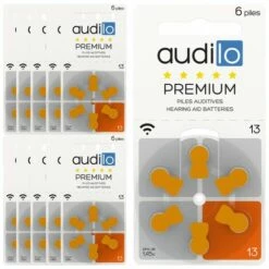 60 Piles Auditives Audilo De Taille 13 (Lot De 10 Plaquettes)