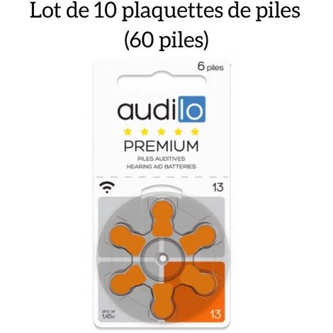 60 Piles Auditives Audilo De Taille 13 (Lot De 10 Plaquettes) 4 60 Piles Auditives Audilo De Taille 13 (Lot De 10 Plaquettes) – Image 2