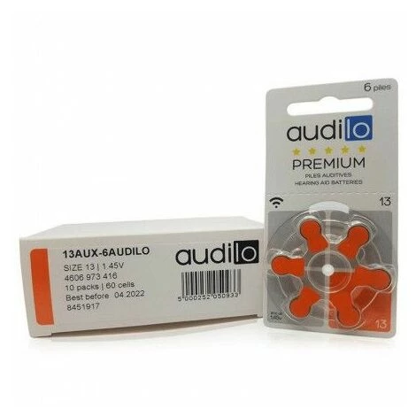 60 Piles Auditives Audilo De Taille 13 (Lot De 10 Plaquettes) 6 60 Piles Auditives Audilo De Taille 13 (Lot De 10 Plaquettes) – Image 4