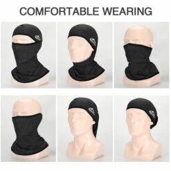 GOLOVEJOY Masque Velo Visage Upf50 + Casque Liner Balaclava De Refroidissement Ice Silk Neck Gaiter Protection Uv Ete Coiffures, Noir -Protection auditive et tête Soldes 2022 20277398 5