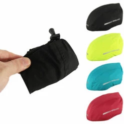 ARSUXEO Casque De Velo Etanche Couverture Avec Bande Reflechissante A Velo Casque De Velo Housse De Pluie Casque Route De Velos Eau De La Couverture Neigeuse, Rouge -Protection auditive et tête Soldes 2022 20278021 3
