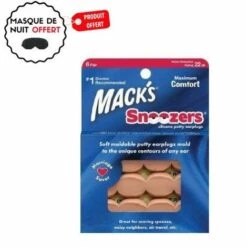 AUDILO MACK'S, Bouchons D'oreille Pour Dormir+ Masque De Nuit Offert - Orange