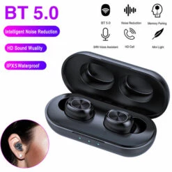 ASUPERMALL B5 Mini Tws Bt Sans Fil Bt Ecouteur V5.0 Touch Control Oreillettes 9D Etanche Musique Stereo Casque Binaural Appel Avec Le Cas De Charge, Noir