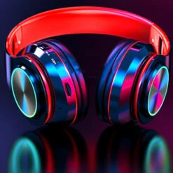 ASUPERMALL B39 Rgb Lumineux Sans Fil Bt 5.0 Gaming Headset Casque Stereo Foldablet Ecouteur Micro, Bleu -Protection auditive et tête Soldes 2022 25868944 4