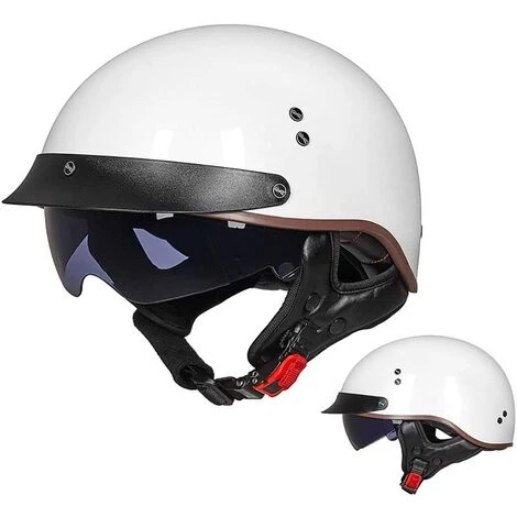 BEARSU Casque Moto Jet Vintage,en Blanc Pour Scooter Chopper Casque De Moto Homme Et Femme Demi-Jet · ECE Homologué Helmets Demi-Jet Helmet Pilot Retro Scooter Chopper L (57-58cm) 3 BEARSU Casque Moto Jet Vintage,en Blanc Pour Scooter Chopper Casque De Moto Homme Et Femme Demi-Jet · ECE Homologué Helmets Demi-Jet Helmet Pilot Retro Scooter Chopper L (57-58cm)