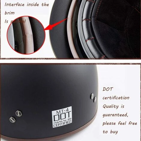 BEARSU Casque Moto Jet Vintage,en Blanc Pour Scooter Chopper Casque De Moto Homme Et Femme Demi-Jet · ECE Homologué Helmets Demi-Jet Helmet Pilot Retro Scooter Chopper L (57-58cm) 7 BEARSU Casque Moto Jet Vintage,en Blanc Pour Scooter Chopper Casque De Moto Homme Et Femme Demi-Jet · ECE Homologué Helmets Demi-Jet Helmet Pilot Retro Scooter Chopper L (57-58cm) – Image 5