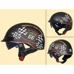 BEARSU Casque Moto Jet Vintage,en Noir Mat Pour Scooter Chopper Casque De Moto Homme Et Femme Demi-Jet · ECE Homologué Helmets Demi-Jet Helmet Pilot Retro Scooter Chopper M(55-56cm) -Protection auditive et tête Soldes 2022 25990819 2