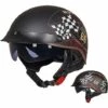 BEARSU Casque Moto Jet Vintage,en Noir Mat Pour Scooter Chopper Casque De Moto Homme Et Femme Demi-Jet · ECE Homologué Helmets Demi-Jet Helmet Pilot Retro Scooter Chopper L(57-58cm)