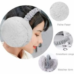 LITZEE Cache-oreilles Pour Femmes - Cache-oreilles En Peluche D'hiver Cache-oreilles Chauds Cache-oreilles Ajustables En Plein Air Cache-oreilles Unisexes De Noël Pliables Gris -Protection auditive et tête Soldes 2022 26467933 3