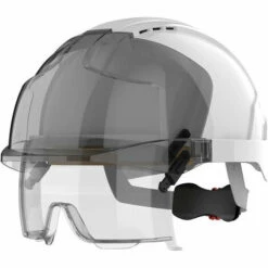 FP Casque Avec Lunette Intégré Blanc JSP