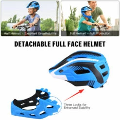 LIXADA Les Enfants Amovibles Casque Integral Casque D'Equitation Respirant Velo Leger, Monochrome Bleu -Protection auditive et tête Soldes 2022 27820773 3