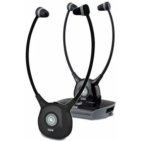 Lot De 2 Casques Tv Sans Fil Stéréo Stéthoscopique Noir - Hel Dolfin Duo L - Cgv - Noir 3 Lot De 2 Casques Tv Sans Fil Stéréo Stéthoscopique Noir - Hel Dolfin Duo L - Cgv - Noir