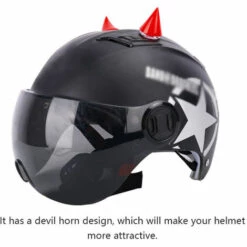 ASUPERMALL Decoration De Casque De Voiture Electrique Cornes En Caoutchouc Souple Decoration De Corne De Diable Non Lumineuse, Bleu -Protection auditive et tête Soldes 2022 28077943 4