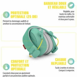 Casque Antibruit Pour Enfant Alpine Muffy Vert Menthe - 25db - Vert -Protection auditive et tête Soldes 2022 29104123 3