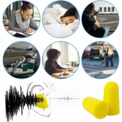 BETTERLIFE Bouchons D'Oreilles En Mousse (20 Paires), Bouchons D'Oreille Anti-Bruit Pour Dormir, étudier, Travailler, Voyager, Projets, Construction -Protection auditive et tête Soldes 2022 31507960 4