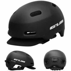 GUB Casque De Cyclisme, Pare-Soleil Amovible, Casque De Loisir Urbain, Noir, Taille M