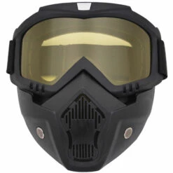 ASUPERMALL Lunettes Amovibles Casque De Course De Moto, Pare-Brise D'Alpinisme, Masque De Moto Retro, Resistance Aux Chocs, Jaune