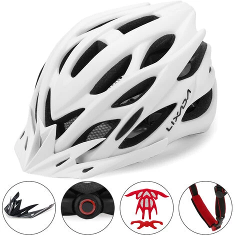 LIXADA Casque De Velo Respirant Avec Pare-Soleil, Casque De Velo Monobloc 22 Trous (Version Mate), Blanc 3 LIXADA Casque De Velo Respirant Avec Pare-Soleil, Casque De Velo Monobloc 22 Trous (Version Mate), Blanc