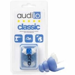 Bouchons D'oreilles Audilo Classic - 23dB, Réutilisables, Lavables, Hygiéniques - Bleu