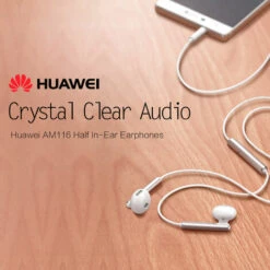Huawei Am116 Ecouteurs Demi-Intra-Auriculaires Ecouteurs Filaires Avec Mic / Controle Du Volume Ecouteurs Legers Avec Prise Casque 3,5 Mm Pour Le Travail / Les Deplacements / Les Sports, Noir - Noir -Protection auditive et tête Soldes 2022 35006045 3