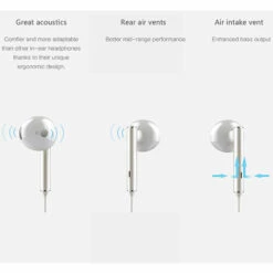 Huawei Am116 Ecouteurs Demi-Intra-Auriculaires Ecouteurs Filaires Avec Mic / Controle Du Volume Ecouteurs Legers Avec Prise Casque 3,5 Mm Pour Le Travail / Les Deplacements / Les Sports, Noir - Noir -Protection auditive et tête Soldes 2022 35006045 5