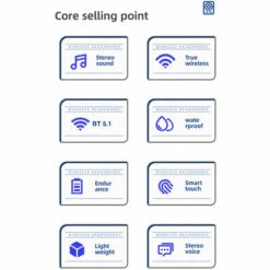 ASUPERMALL L10 Bt5.1 Ecouteurs Sans Fil Ecouteurs Intra-Auriculaires Affichage Led / Reduction Du Bruit / Controle Tactile / Ipx4 Etanche / Son Stereo Hifi / Conception Binaurale / Casque De Batterie Externe 300Mah Avec Casque Micro Compatible Avec Andriod Ios, Blan -Protection auditive et tête Soldes 2022 35006271 3