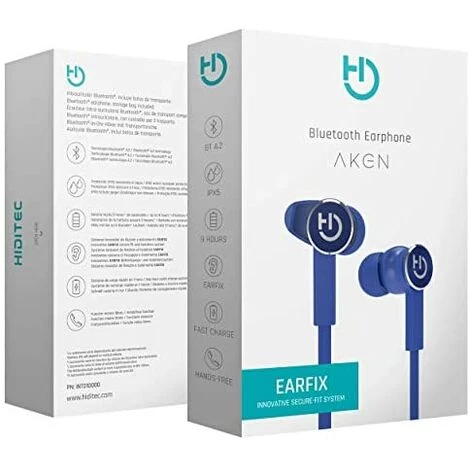 Oreillette Hiditec Aken Blue Bluetooth 4.2 Fixation Earfix Châssis En Aluminium Protection Ipx5 Imperméable Et Résistant à La Sueur Autonomie De 9h. 6 Oreillette Hiditec Aken Blue Bluetooth 4.2 Fixation Earfix Châssis En Aluminium Protection Ipx5 Imperméable Et Résistant à La Sueur Autonomie De 9h. – Image 4