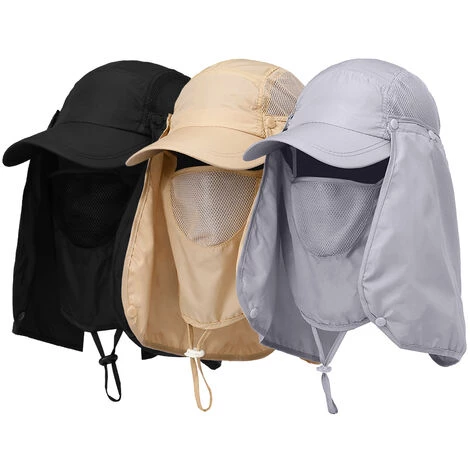 ASUPERMALL Sports De Plein Air Randonnee Pare-Soleil Anti-Ultraviolet Visage Couvre-Cou Peche Chapeau De Soleil, Kaki 6 ASUPERMALL Sports De Plein Air Randonnee Pare-Soleil Anti-Ultraviolet Visage Couvre-Cou Peche Chapeau De Soleil, Kaki – Image 4