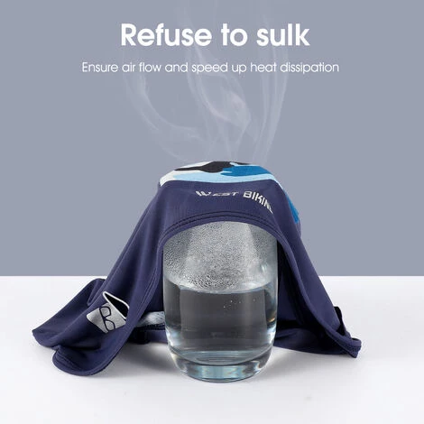 WEST BIKING Casquette De Sport D'Ete, Chapeau De Casque De Cyclisme Anti-Ultraviolet En Soie Glacee, Casquette De Doublure, Bleu Camouflage 5 WEST BIKING Casquette De Sport D'Ete, Chapeau De Casque De Cyclisme Anti-Ultraviolet En Soie Glacee, Casquette De Doublure, Bleu Camouflage – Image 3