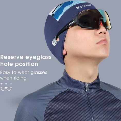 WEST BIKING Casquette De Sport D'Ete, Chapeau De Casque De Cyclisme Anti-Ultraviolet En Soie Glacee, Casquette De Doublure, Bleu Camouflage 7 WEST BIKING Casquette De Sport D'Ete, Chapeau De Casque De Cyclisme Anti-Ultraviolet En Soie Glacee, Casquette De Doublure, Bleu Camouflage – Image 5