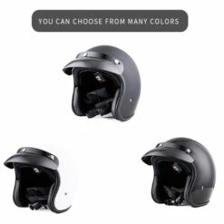 ASUPERMALL Casque De Moto De Style Japonais, Demi-Casque De Moto Retro Trois Quarts, Casque De Moto Avec Pare-Soleil Amovible, Noir Mat, Taille Xl -Protection auditive et tête Soldes 2022 35609923 3