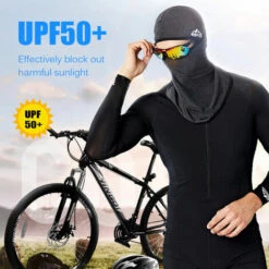 GOLOVEJOY Masque Facial De Cyclisme UPF50+ Doublure De Casque Balaclava Cooling Ice Silk Neck Gaiter Summer Protection UV Headgear, Modele: Noir - Modele:Noir -Protection auditive et tête Soldes 2022 36027046 2