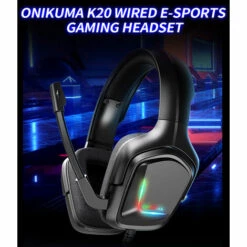 ONIKUMA K20 Casque Monte Sur Tete Casque De Jeu E-sports RVB Filaire Avec Microphone De Reduction De Bruit D'unite De Pilote 50mm Noir, Noir -Protection auditive et tête Soldes 2022 36717899 3