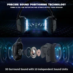 ONIKUMA K20 Casque Monte Sur Tete Casque De Jeu E-sports RVB Filaire Avec Microphone De Reduction De Bruit D'unite De Pilote 50mm Noir, Noir -Protection auditive et tête Soldes 2022 36717899 5