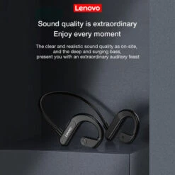 Lenovo X3 Casque Sans Fil BT 5.0 Titane Ecouteur A Conduction Osseuse IPX5 Casque De Sport Etanche Anti-transpiration Noir, Noir -Protection auditive et tête Soldes 2022 36734275 5