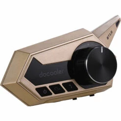 Docooler Casque De Moto Casque Moto Sans Fil Bluetooth 5.0 Casque Avec Microphone Prend En Charge Reponse Automatique Moteur Casque Ecouteur, Or