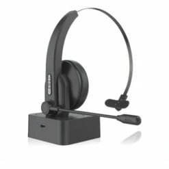 ASUPERMALL OY631 Casque D'oreille Unique Casque Bluetooth Avec Microphone Antibruit Casque Monte Sur La Tete Pour Telephones Portables Tablette PC, Noir