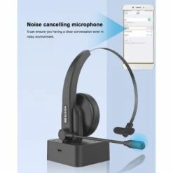 ASUPERMALL OY631 Casque D'oreille Unique Casque Bluetooth Avec Microphone Antibruit Casque Monte Sur La Tete Pour Telephones Portables Tablette PC, Noir -Protection auditive et tête Soldes 2022 36736240 5