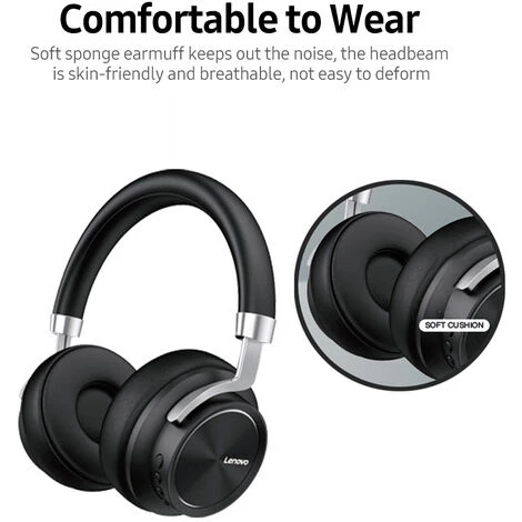 Lenovo HD800 Casque BT Sans Fil BT5.0 Casque De Sport Ergonomique A Reduction De Bruit Avec Unite De Pilote De 40 Mm Prise 3,5 Mm Bleu 6 Lenovo HD800 Casque BT Sans Fil BT5.0 Casque De Sport Ergonomique A Reduction De Bruit Avec Unite De Pilote De 40 Mm Prise 3,5 Mm Bleu – Image 4