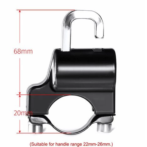 ASUPERMALL Serrure Universelle De Casque De Moto Antivol De Securite De Casque En Metal 22Mm-26Mm Noir Avec 2 Cles Ensemble,Noir 4 ASUPERMALL Serrure Universelle De Casque De Moto Antivol De Securite De Casque En Metal 22Mm-26Mm Noir Avec 2 Cles Ensemble,Noir – Image 2