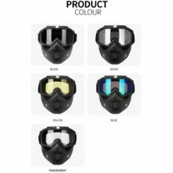 ASUPERMALL Masque Facial Pour Motocyclette Lunettes Haute Definition Avec Filtre Buccal Pour Casque A Visage Ouvert Protecteur Facial Pour Les Yeux De Motocross, Noir -Protection auditive et tête Soldes 2022 36823439 4