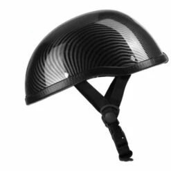 ASUPERMALL Demi-Casque De Moto De Style Retro Abs + Capuchon En Plastique De Coton Pour Motocycliste Motard Ridder Striation De Carbone (Taille Unique) Universel Lavable, Carbone
