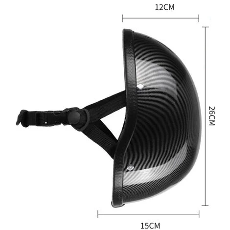 ASUPERMALL Demi-Casque De Moto De Style Retro Abs + Capuchon En Plastique De Coton Pour Motocycliste Motard Ridder Striation De Carbone (Taille Unique) Universel Lavable, Carbone 4 ASUPERMALL Demi-Casque De Moto De Style Retro Abs + Capuchon En Plastique De Coton Pour Motocycliste Motard Ridder Striation De Carbone (Taille Unique) Universel Lavable, Carbone – Image 2