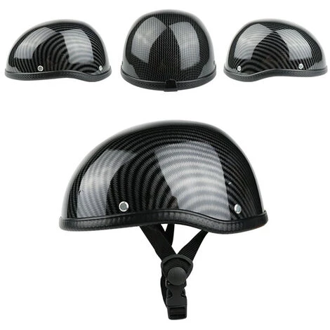 ASUPERMALL Demi-Casque De Moto De Style Retro Abs + Capuchon En Plastique De Coton Pour Motocycliste Motard Ridder Striation De Carbone (Taille Unique) Universel Lavable, Carbone 6 ASUPERMALL Demi-Casque De Moto De Style Retro Abs + Capuchon En Plastique De Coton Pour Motocycliste Motard Ridder Striation De Carbone (Taille Unique) Universel Lavable, Carbone – Image 4