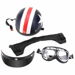 KKMOON Casque De Moto Demi-Ouvert Avec Lunettes Visiere Echarpe Casque De Cyclotourisme Pour Scooter, Multicolore 8 KKMOON Casque De Moto Demi-Ouvert Avec Lunettes Visiere Echarpe Casque De Cyclotourisme Pour Scooter, Multicolore -Protection auditive et tête Soldes 2022 36823799 2