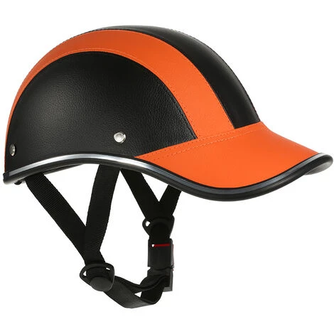 ASUPERMALL Casque De Moto Style Casquette De Baseball Demi-Visage Avec Pare-Soleil, Orange 3 ASUPERMALL Casque De Moto Style Casquette De Baseball Demi-Visage Avec Pare-Soleil, Orange