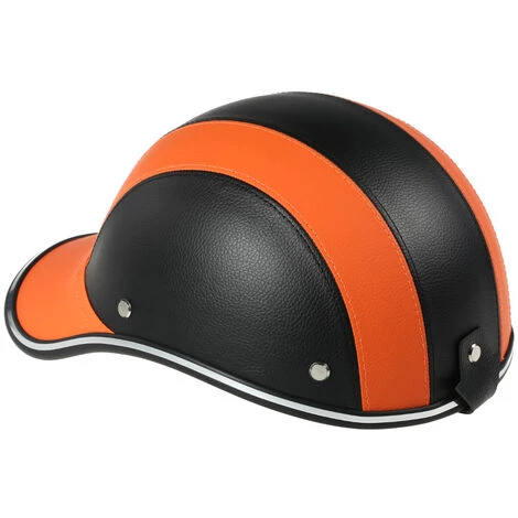 ASUPERMALL Casque De Moto Style Casquette De Baseball Demi-Visage Avec Pare-Soleil, Orange 5 ASUPERMALL Casque De Moto Style Casquette De Baseball Demi-Visage Avec Pare-Soleil, Orange – Image 3